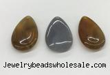 NGP5506 30*50mm flat teardrop agate gemstone pendants