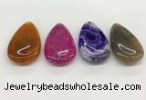 NGP5517 30*50mm flat teardrop agate gemstone pendants