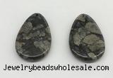 NGP5529 35*55mm flat teardrop grey opal gemstone pendants