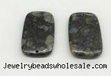 NGP5530 35*55mm rectangle grey opal gemstone pendants