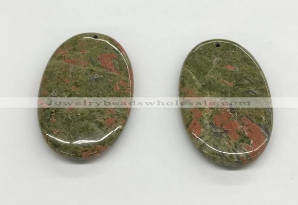 NGP5532 35*55mm oval unakite gemstone pendants wholesale