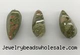 NGP5555 14*40mm - 23*58mm teardrop unakite gemstone pendants