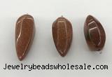 NGP5560 14*40mm - 23*58mm teardrop goldstone pendants wholesale