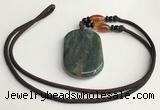 NGP5701 Agate oval pendant with nylon cord necklace