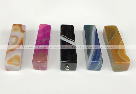 NGP5720 12*52mm cuboid agate gemstone pendants wholesale