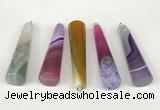 NGP5721 14*55mm cone agate gemstone pendants wholesale