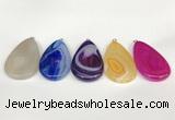 NGP5726 30*50mm flat teardrop agate pendants wholesale