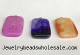 NGP5728 30*40mm rectangle agate pendants wholesale