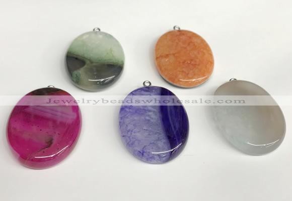 NGP5730 30*40mm oval agate gemstone pendants wholesale