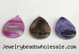 NGP5732 30*40mm flat teardrop agate pendants wholesale