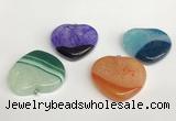 NGP5733 34*35mm heart agate gemstone pendants wholesale