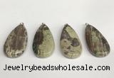 NGP5747 20*40mm flat teardrop rainforest agate pendants