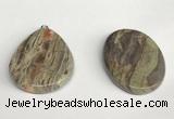 NGP5748 30*40mm flat teardrop rainforest agate pendants