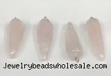 NGP5766 14*50mm teardrop rose quartz pendants wholesale