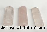 NGP5769 18*55mm - 20*58mm flat tube rose quartz pendants wholesale