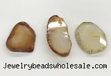 NGP5791 25*35mm - 35*55mm faceted freeform agate slab pendants