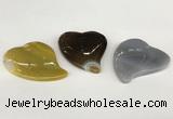 NGP5804 40*50mm heart agate gemstone pendants wholesale