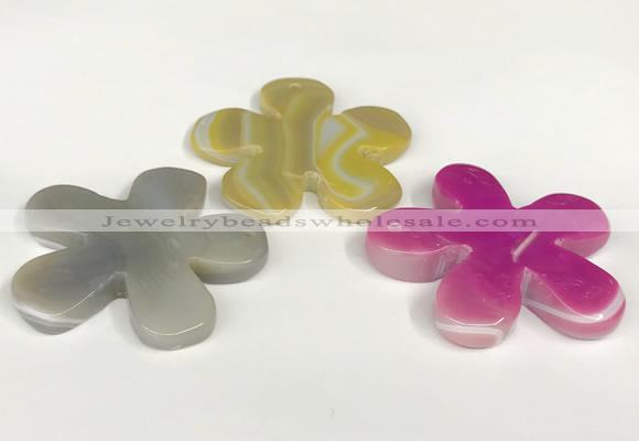 NGP5811 48mm - 50mm flower agate gemstone pendants wholesale