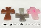 NGP5812 40*55mm cross agate gemstone pendants wholesale