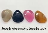 NGP5821 32*50mm faceted oval agate gemstone pendants wholesale