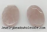 NGP5845 35*55mm faceted oval rose quartz pendants wholesale