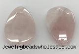 NGP5847 35*55mm faceted flat teardrop rose quartz pendants wholesale