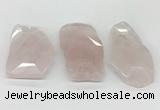 NGP5848 35*50mm - 50*70mm faceted freeform rose quartz slab pendants