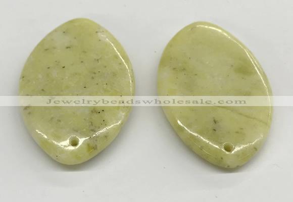 NGP5862 35*55mm marquise lemon jade pendants wholesale