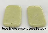 NGP5864 35*55mm rectangle lemon jade pendants wholesale