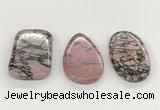 NGP5868 30*50mm freeform rhodonite pendants wholesale