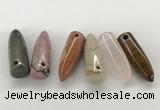 NGP5876 12*38mm cone mixed gemstone pendants wholesale