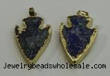 NGP6003 22*30mm - 25*35mm arrowhead lapis lazuli gemstone pendants