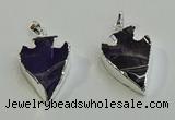 NGP6006 22*30mm - 25*35mm arrowhead amethyst pendants