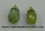 NGP6022 18*30mm - 22*35mm freeform green rutilated quartz pendants