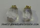 NGP6023 18*30mm - 22*35mm freeform white crystal pendants