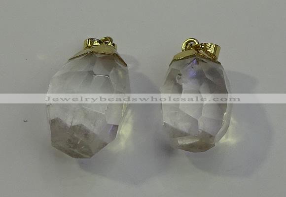 NGP6023 18*30mm - 22*35mm freeform white crystal pendants