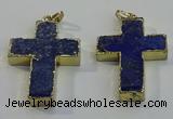 NGP6039 30*40mm - 35*45mm cross lapis lazuli pendants