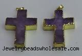 NGP6042 30*40mm - 35*45mm cross amethyst pendants