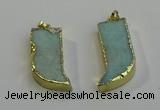 NGP6055 15*40mm - 18*45mm horn amazonite pendants