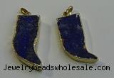 NGP6056 15*40mm - 18*45mm horn lapis lazuli pendants