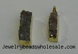 NGP6061 10*35mm - 10*40mm rectangle druzy agate pendants