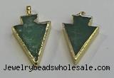 NGP6063 20*40mm - 25*45mm arrowhead green aventurine pendants