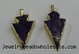 NGP6065 20*40mm - 25*45mm arrowhead amethyst pendants