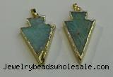 NGP6066 20*40mm - 25*45mm arrowhead amazonite pendants