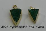 NGP6070 20*25mm - 25*35mm triangle druzy quartz pendants