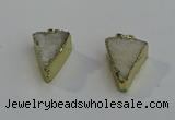 NGP6073 20*25mm - 25*35mm triangle druzy quartz pendants