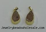 NGP6079 15*25mm – 18*30mm flat teardrop druzy agate pendants