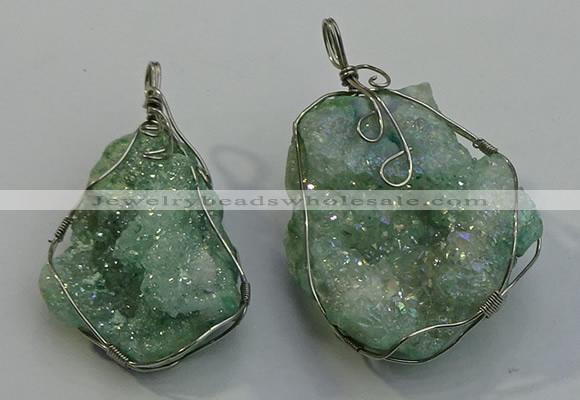 NGP6088 35*40mm – 45*50mm freeform druzy quartz pendants