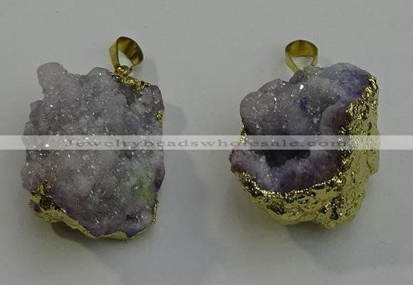 NGP6092 35*40mm – 45*50mm freeform druzy quartz pendants