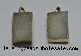 NGP6094 20*30mm – 22*35mm rectangle druzy quartz pendants